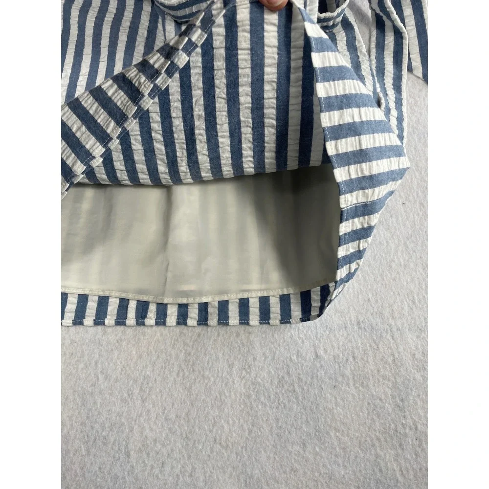 J.Crew Womens High Waist Blue White Striped Wrap Mini Skirt Side Tie Size‎ 2